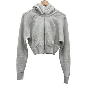 Lululemon Cropped Scuba Half Zip Hoodie Heather Gray Size Small